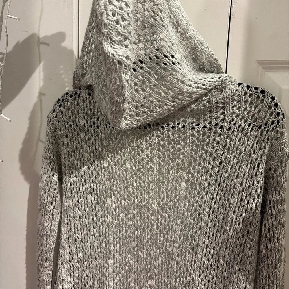 Abercrombie & Fitch Light Gray Open-Knit Women's Cardigan - Picture 6 of 7